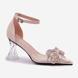 Bombas elegantes con un arco beige Vinceza 62212 4