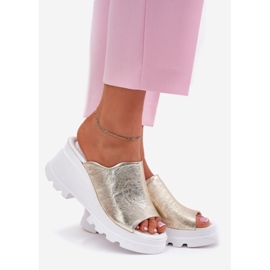 Cuñas de cuero en el artiker 56C0435 PLN dorado 1 Cuñas de cuero en el artiker 56C0435 PLN dorado 1