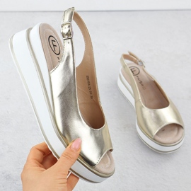 Sandalias de cuero metálico de Filippo Golden dorado 1 Sandalias de cuero metálico de Filippo Golden dorado 1