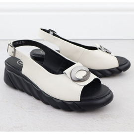 Filippo 7011 Sandalias de cuero para mujeres de cuero blanco 2