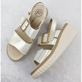 Filippo 7040 Sandalias de cuero para mujeres de cuero dorado 3