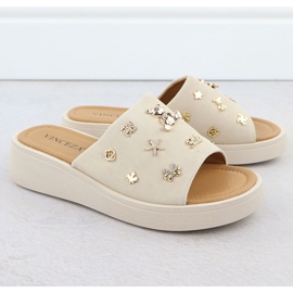 Godas de cuero para mujeres con beige Vinceza 66741 2