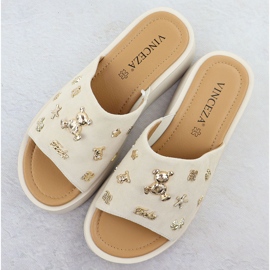 Godas de cuero para mujeres con beige Vinceza 66741 3