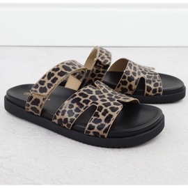 Vinceza Zapatillas para mujeres en leopardo impresión beige vincza 17401 2
