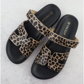 Vinceza Zapatillas para mujeres en leopardo impresión beige vincza 17401 3