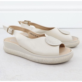 Sandalias para mujeres para cuña con circones beige filippo ds6984 2