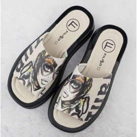 Zapatillas de cuero para mujeres con beige estampado Filippo DK6158 3