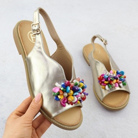 Sandalias para mujeres con cuentas doradas Filippo DS6230 dorado 1