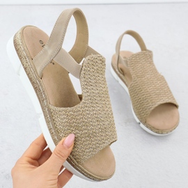 EVento Sandalias de mujeres en una plataforma resbalada con beige 8828 beige 1
