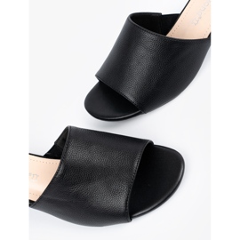 Sergio Leone Chanclas de tacón bajo para mujer. negro 2