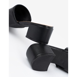 Sergio Leone Chanclas de tacón bajo para mujer. negro 1