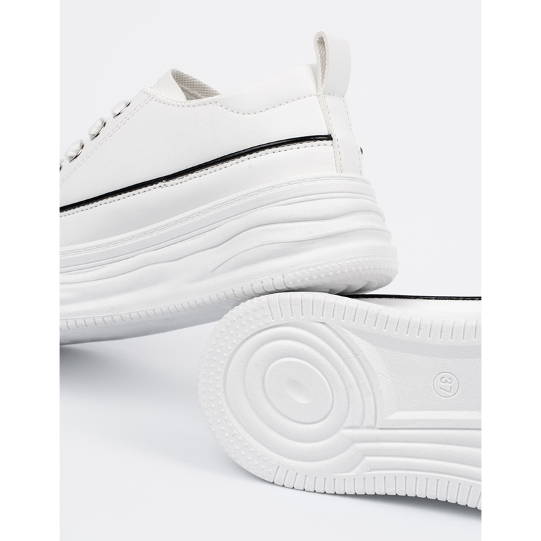 Shelvt Zapatillas blancas para mujeres en la plataforma blanco 1