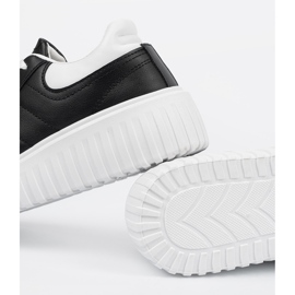 Shelvt Zapatillas negras para mujeres con inserciones blancas negro 1