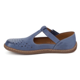 Olivier Zapatos descalzos de mujer hechos de cuero natural 1283 azul marino 1
