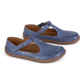 Olivier Zapatos descalzos de mujer hechos de cuero natural 1283 azul marino 2