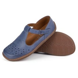 Olivier Zapatos descalzos de mujer hechos de cuero natural 1283 azul marino 3