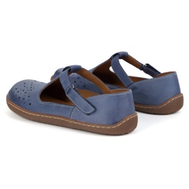 Olivier Zapatos descalzos de mujer hechos de cuero natural 1283 azul marino 4
