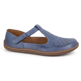Olivier Zapatos descalzos de mujer hechos de cuero natural 1283 azul marino 8