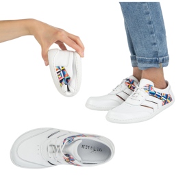 Zapatillas descalzos de cuero para mujeres minimalista Layla Olivier White blanco 12