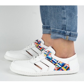 Zapatillas descalzos de cuero para mujeres minimalista Layla Olivier White blanco 5