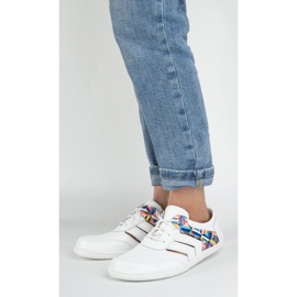 Zapatillas descalzos de cuero para mujeres minimalista Layla Olivier White blanco 3