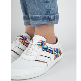 Zapatillas descalzos de cuero para mujeres minimalista Layla Olivier White blanco 4