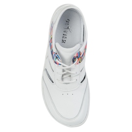 Zapatillas descalzos de cuero para mujeres minimalista Layla Olivier White blanco 10