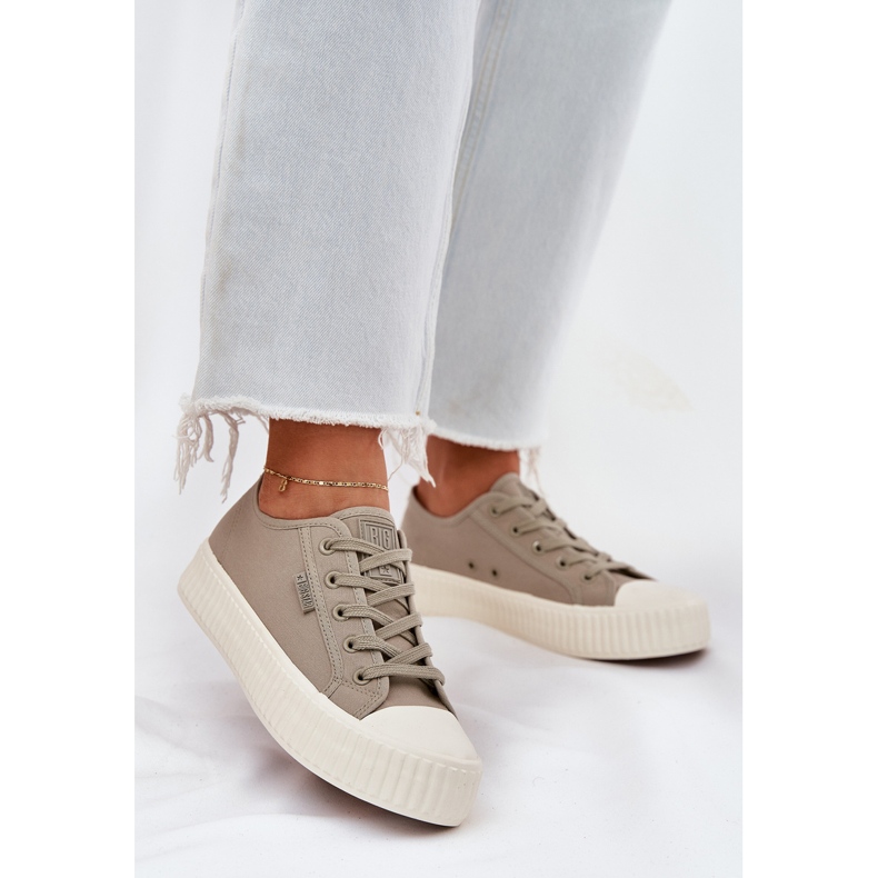 Material de zapatillas para mujeres en la plataforma gris Big Star RR274779 2