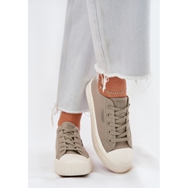 Material de zapatillas para mujeres en la plataforma gris Big Star RR274779 3
