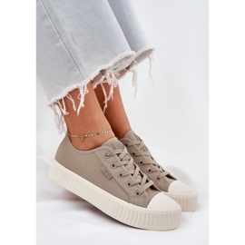 Material de zapatillas para mujeres en la plataforma gris Big Star RR274779 7