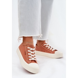 Material de zapatillas para mujeres en la plataforma naranja Big Star RR274778 2