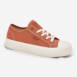 Material de zapatillas para mujeres en la plataforma naranja Big Star RR274778 4