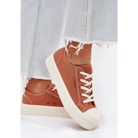Material de zapatillas para mujeres en la plataforma naranja Big Star RR274778 6
