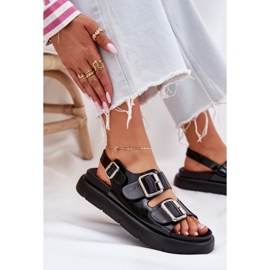 Sandalias para mujeres lacadas en cuero con Big Star RR2746662 Hebillas negras negro 7