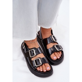 Sandalias para mujeres lacadas en cuero con Big Star RR2746662 Hebillas negras negro 5