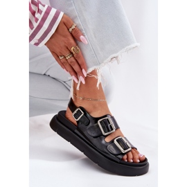 Sandalias para mujeres lacadas en cuero con Big Star RR2746662 Hebillas negras negro 6