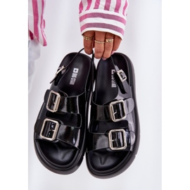 Sandalias para mujeres lacadas en cuero con Big Star RR2746662 Hebillas negras negro 8