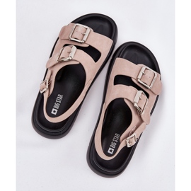 Sandalias de gamuza para mujeres con Big Star RR274663 CLAMPS PINK rosado 8