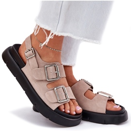 Sandalias de gamuza para mujeres con Big Star RR274663 CLAMPS PINK rosado 9