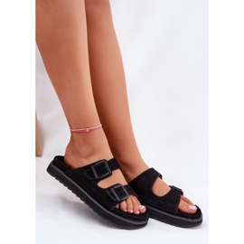 Flip de gamuza femenina con D.Franklin DFSH405001 abrazaderas negras negro 5