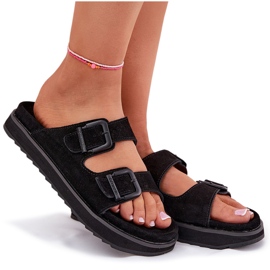 Flip de gamuza femenina con D.Franklin DFSH405001 abrazaderas negras negro 7