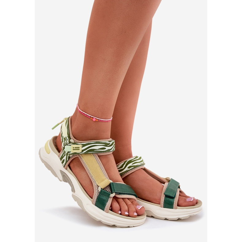 Sandalias de velcro para mujeres D.Franklin DFSH406003 Verde 1