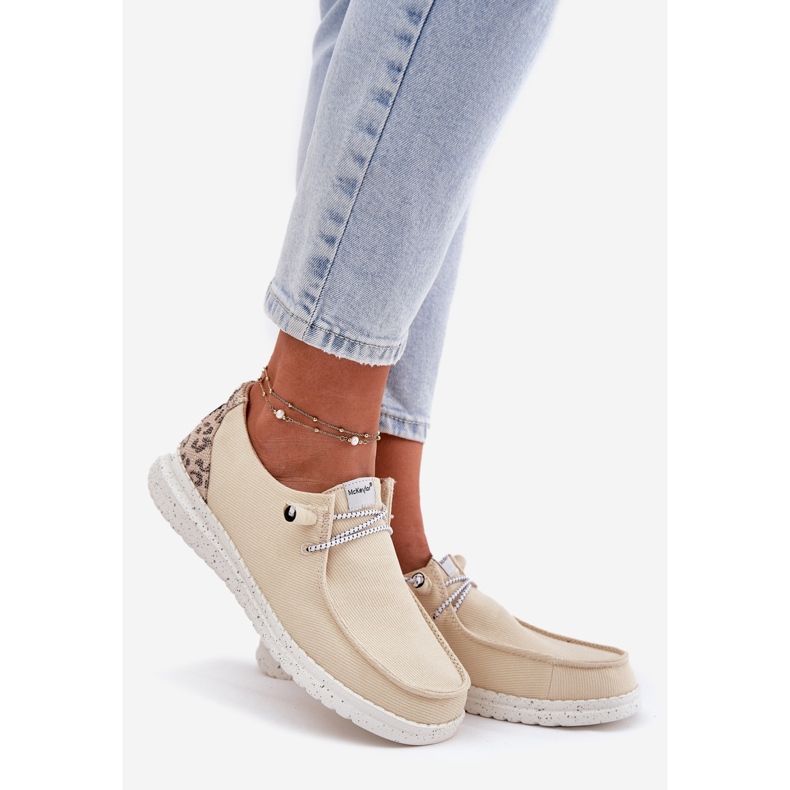 Zapatos de material de mujer livianos McKeylor 96116 beige 1