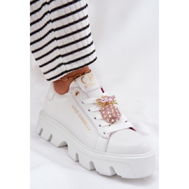 CheBello Zapatillas de deporte de cuero con un broche decorativo Porabello 4651 White blanco 10