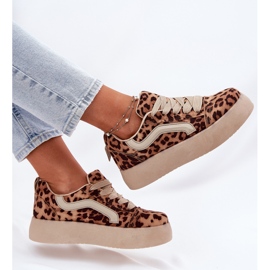 Inna Zapatillas Mujer Plataforma Leopardo beige 6