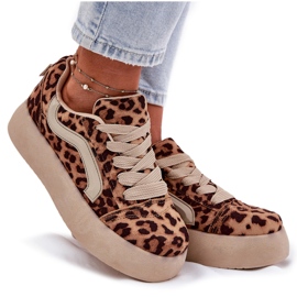 Inna Zapatillas Mujer Plataforma Leopardo beige 9