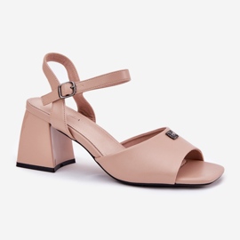 Vinceza Sandalias para mujeres en el Vincez 62235 Beige Post 4