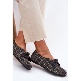 Ballerinas de cuero con Laura Messi 2921 Black Bow negro 7
