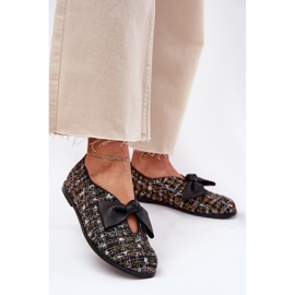 Ballerinas de cuero con Laura Messi 2921 Black Bow negro 3