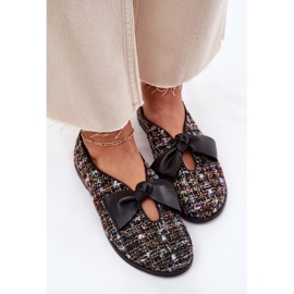 Ballerinas de cuero con Laura Messi 2921 Black Bow negro 6